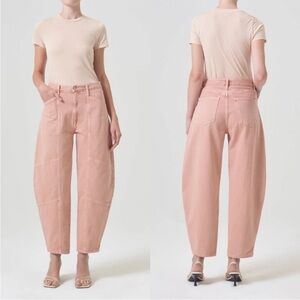 AGOLDE Mara Barrel Jeans in Pink Salt
